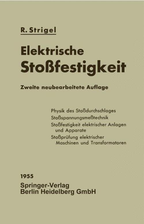 Thumbnail - Elektrische Stoßfestigkeit Robert Strigel Taschenbuch Paperback X