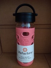 Life factory 12oz Glass Bottle With Protective Sleeve. Dishwasher Safe