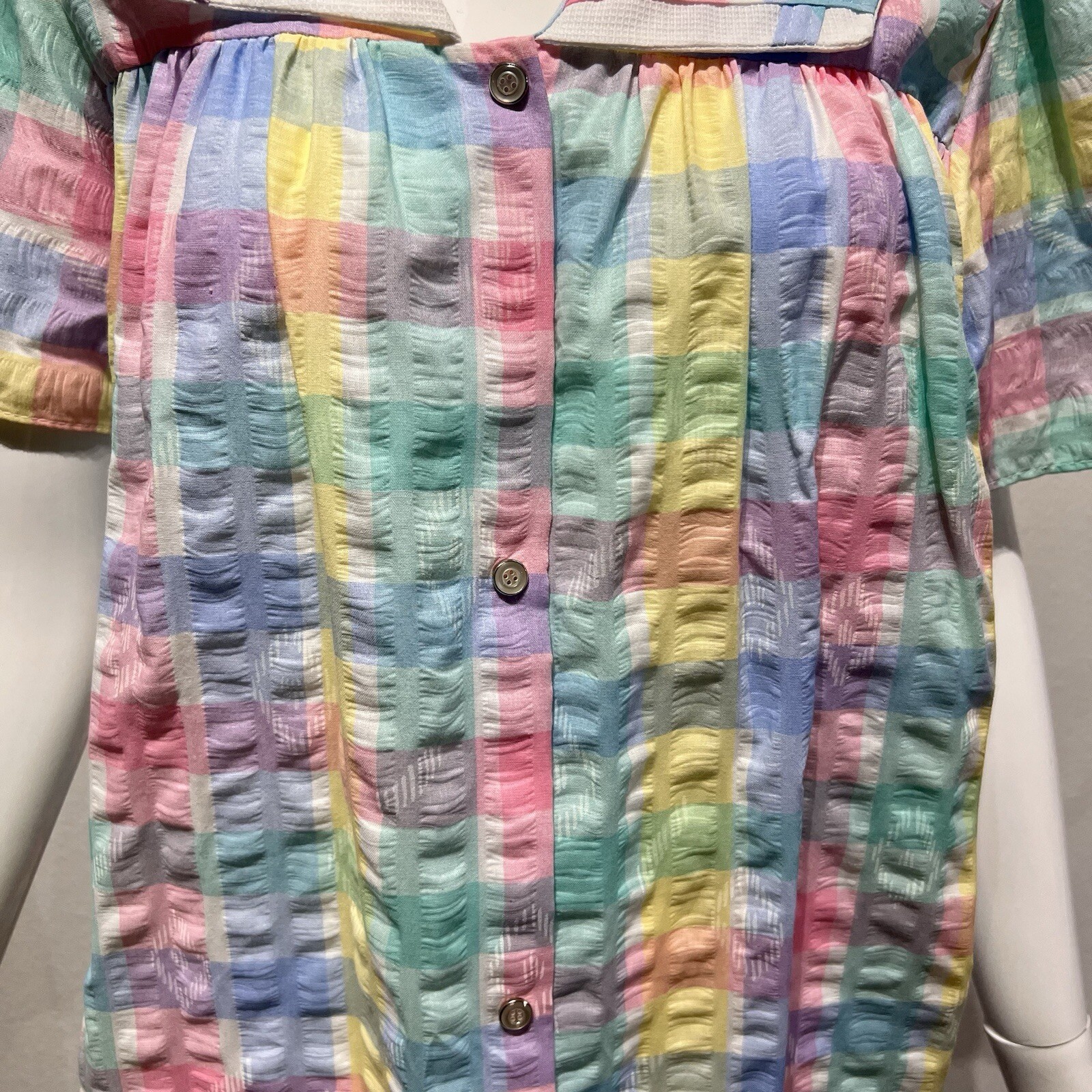 Simply Basic Seersucker Granny Square Duster/Robe… - image 3