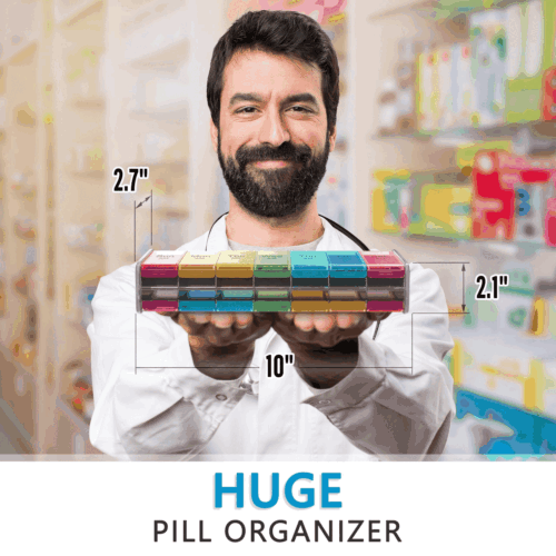 Extra großer Pillenorganizer XXL Pillenbox 7 Tage wöchentlich Pillenorganizer mit AM PM - Bild 7 von 8