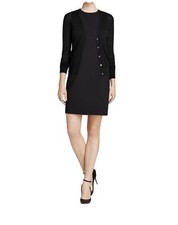 Womans Theory Wool V Neck Black Cardigan Size S Brand New