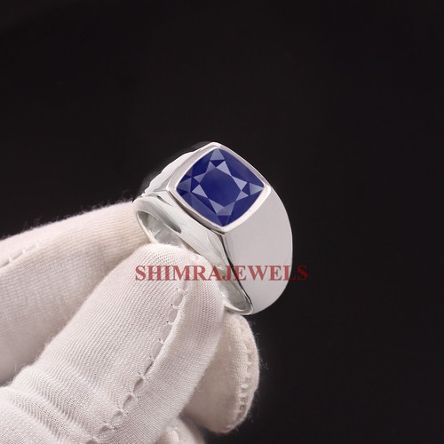 simulato blu zaffiro collana con ciondolo a forma di corona in oro 18