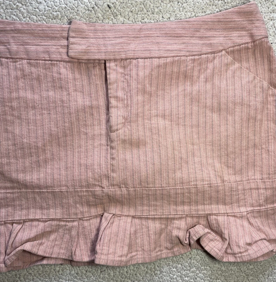 Mossimo Women's Junior Pink Striped 3/4 Sleeve Lined Blazer & Skirt Suit Sz: 11 - Image 4 of 4