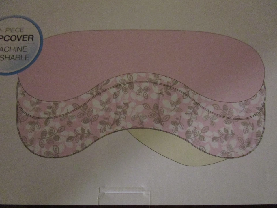 Almohada de alimentación de enfermería recién nacido Free Bliss funda antideslizante hoja decorativa rosa Foto 3 de 4