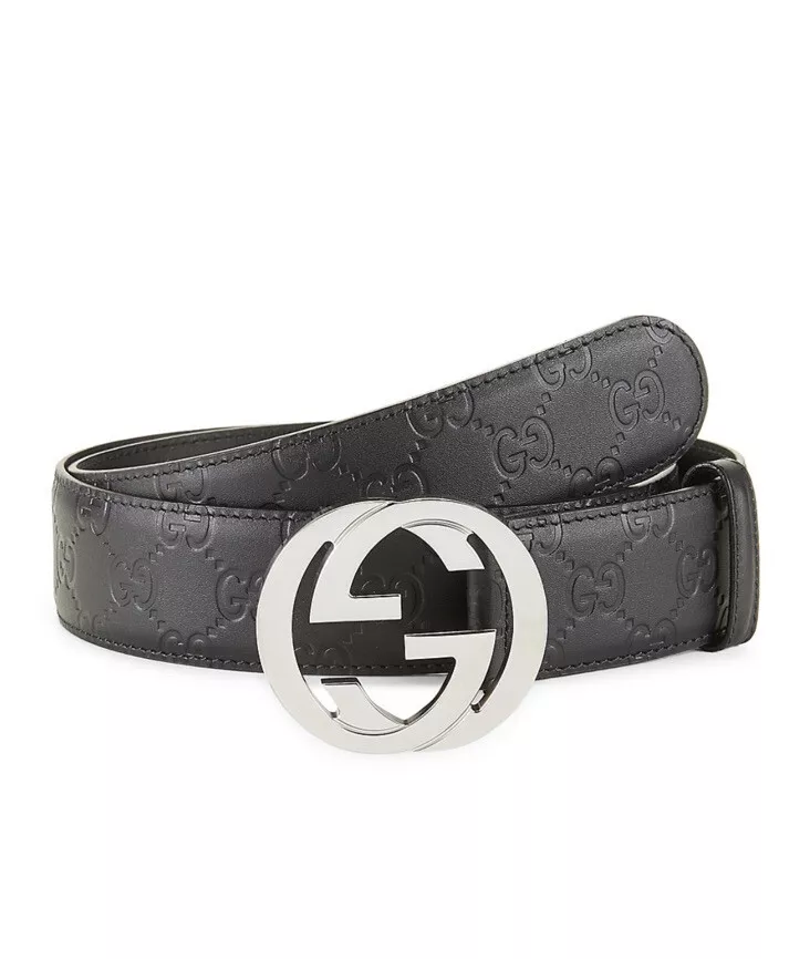 GG Leather Belt in Black - Gucci