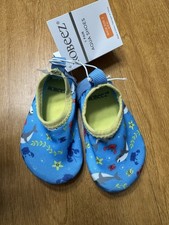 Robeez Infant Aqua Shoes, Blue With Sea Creatures, Size 6-9 Months NWT