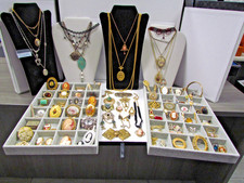 VTG Lot of 113 Retro Victorian Style Brooch Pin Necklace Earrings + More Jewelry