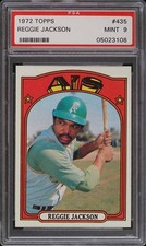 1972 Topps #435 Reggie Jackson HOF PSA 9 Mint 05023108 