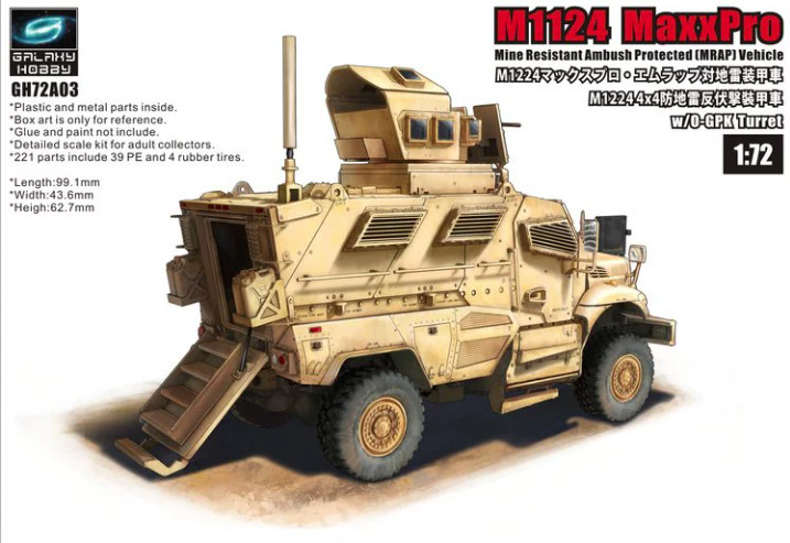 T-Model GH72A03 1/72 US M1124 MaxxPro MRAP mit O-GPK Revolvermodell