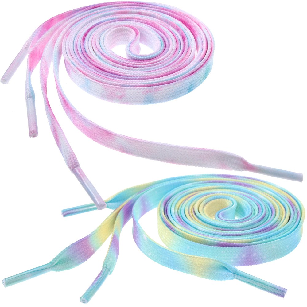 APL 2 Paia Lacci a Strisce Verticali Colorati Tintura Lacci Tie Dye Gradient Scarpa