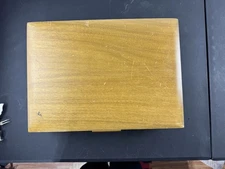 Mid century Naken's Tarnish proof silver case wood and felt-lined some scratches