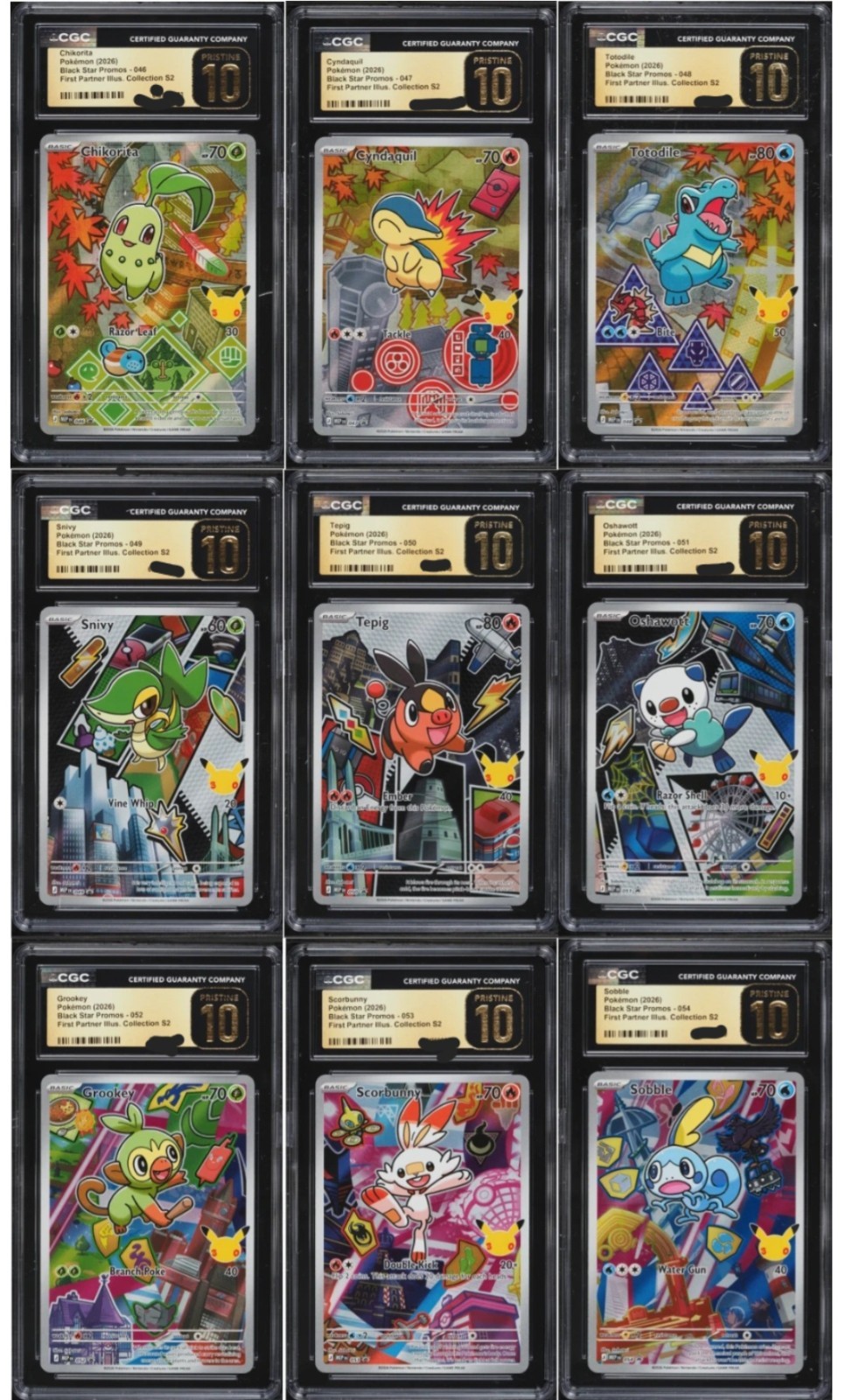 2026 Pokemon Mega Promo First Partner Illustration S2 9-Card Set CGC PRISTINE 10