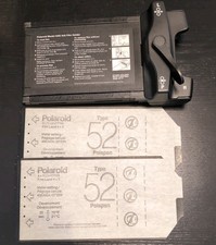 Polaroid 545i 4X5 Film Holder Back with two expired sheets of Type 52 polapan