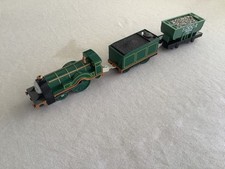 Thomas Friends TrackMaster Motorized Emily w/ Tender Gold/Silver Car VGUC