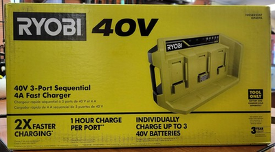 #ad Ryobi 40V 3 Port Sequential Fast Charger Tool Only OP407A OB NEW $99.99