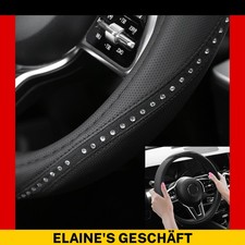 Lenkradbezug Lenkradhülle Abdeckung 37-38 cm Mit Kristall Strass Kunstleder DE