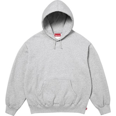 Supreme Satin Applique Hooded Sweatshirt Heather Grey