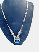 Heavy -Blue Lapis Sterling Silver Necklace 
