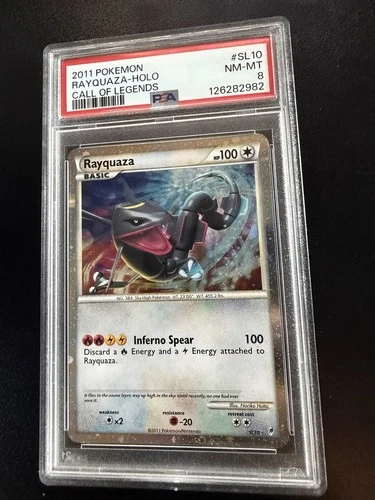 Pokémon TCG Rayquaza Shiny Holo Rare SL10 Call of Legends 2011 PSA 8
