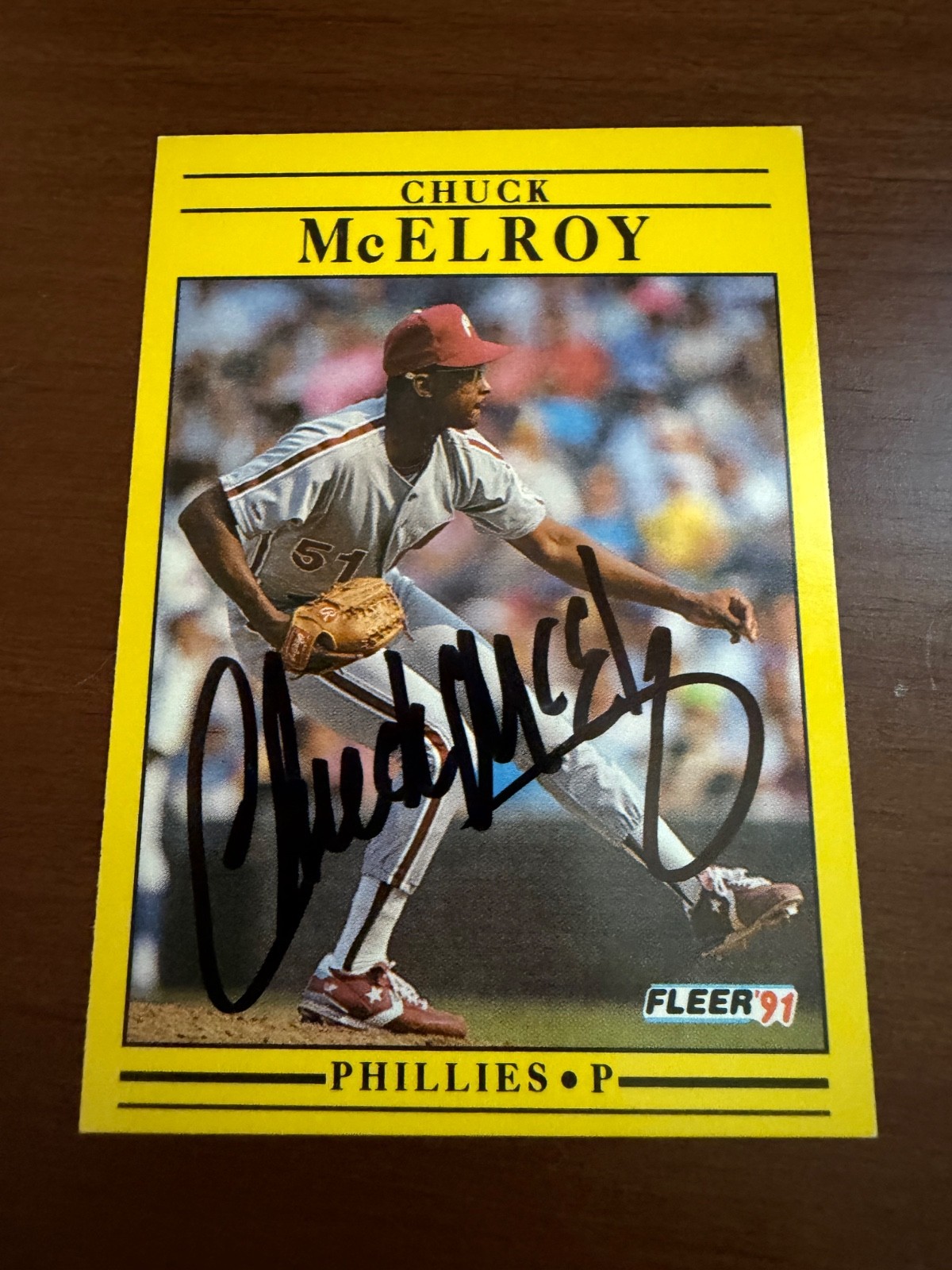 Signed 1991 Fleer - Chuck McElroy #406