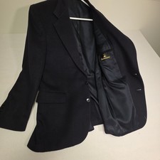 Vintage 100% Cashmere Mens 40R 2 Button Made In USA, Peale&Carr. Black