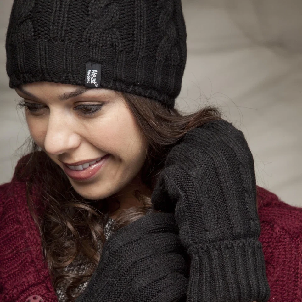 Heat Holders - Women's Heat Weaver Cable Knit 2.3 Tog Gloves - Image 2 of 3