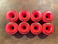 Retro Original Bauer Roller Skate Replacment Wheels - Red x 8
