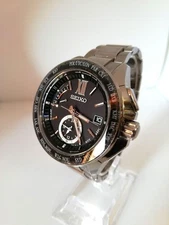 Seiko Brightz SAGA111 Radio wave control Day Date SS Blk Slv Solar Mens Watch