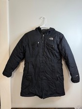 The North Face HyVent Girls Parka Jacket Size L Black Puffer Heavy Coat
