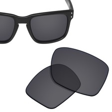 Polarized Replacement Lenses for-OAKLEY Holbrook Sunglasses Solid Black UVA UVB