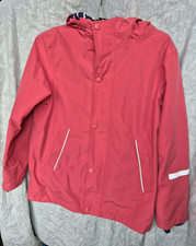 Mini Boden Girls Waterproof Fishermans Jacket Pink Windbreaker Reflective Stripe