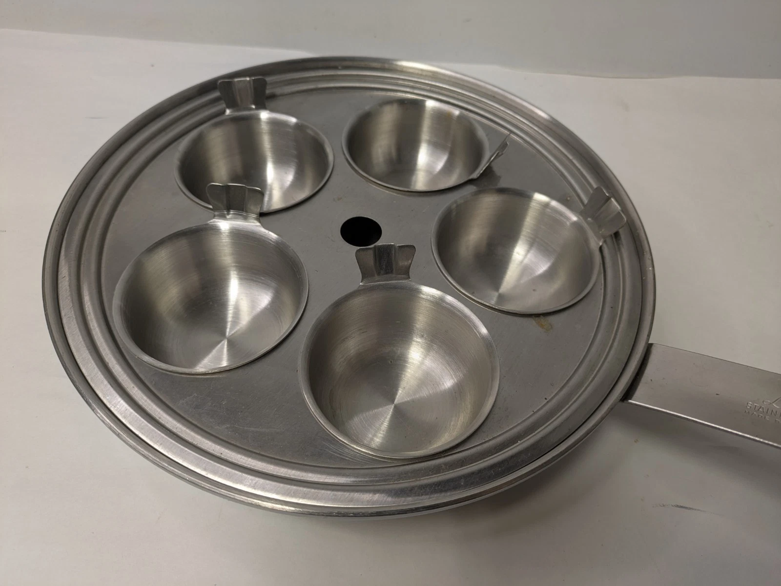 Vintage Vollrath Lo-Heet 10" Stainless Steel Pan W Lid Egg Poaching Cookware