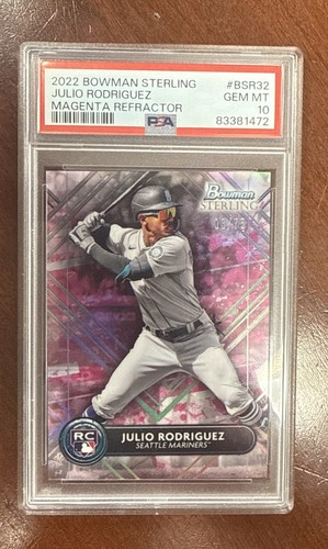 Julio Rodriguez 2022 Bowman Sterling Rookie Magenta Refractor #03/75 PSA 10 