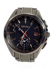 SEIKO Solar Watch Analog Stainless NVY SLV SS 8B63 0AV0