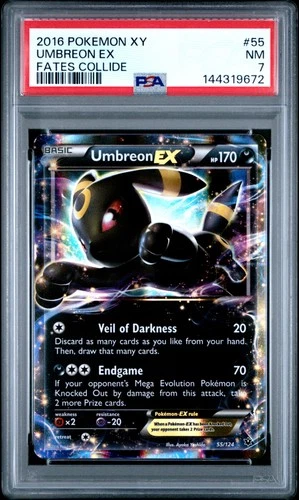 2016 POKEMON XY FATES COLLIDE #55 UMBREON EX PSA 7