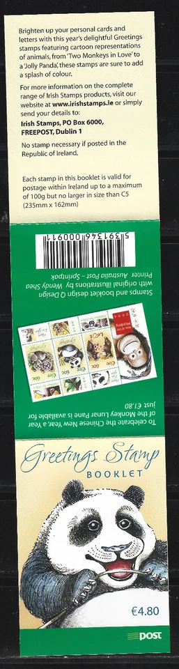 Ireland, Greetings 2004 Mi. # 1563 - 1566 complete booklet Mint Never Hinged - Image 2 of 2
