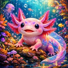 Diamond Art Kits for Adults - Axolotl Diamond Painting Kits for Adults Beginner,