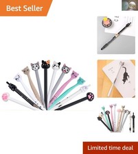 Kawaii Cute Cat Gel Pens - Fun 0.5mm Black Ink Pens for Office  School