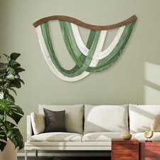 Macrame Wall Hanging Boho Wall Decor,Green Boho Wall Tapestry,Wall Art for Li...