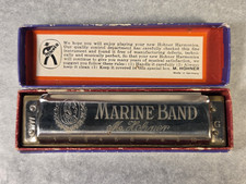 Vintage M. Hohner Marine Band Harmonica No. 1896 Key Of G Original Box Germany