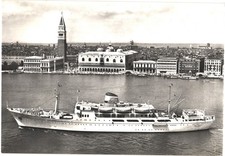 RPPC Adriatica Line SS San Marco San Giorgio Venice Campanile Doge s Palace 1955