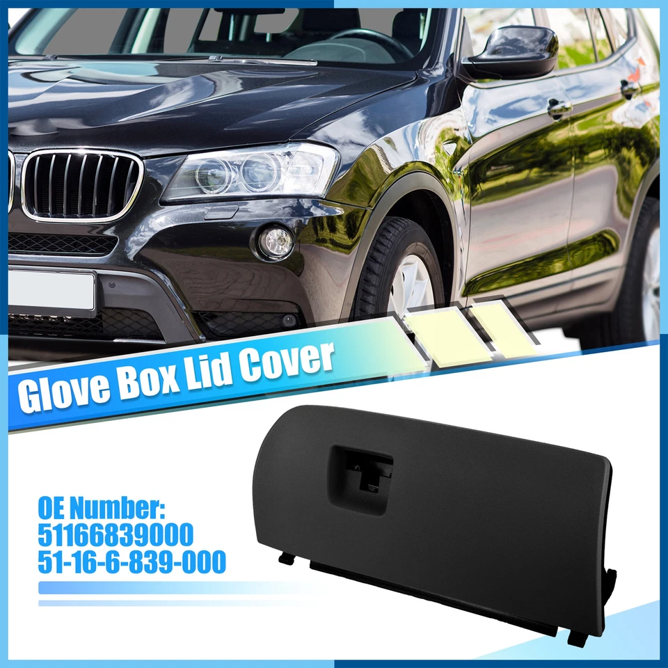 Cubierta de tapa de puerta de guantera de tablero de coche 1 pieza para BMW X3 F25 2011-2017 51166839000 negro Foto 2 de 4