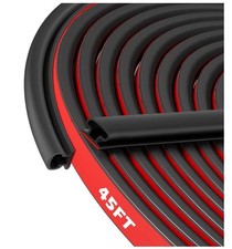 Door Seal Strip, Rubber D Shape Door Rubber Weather Seal White strip 45 FT