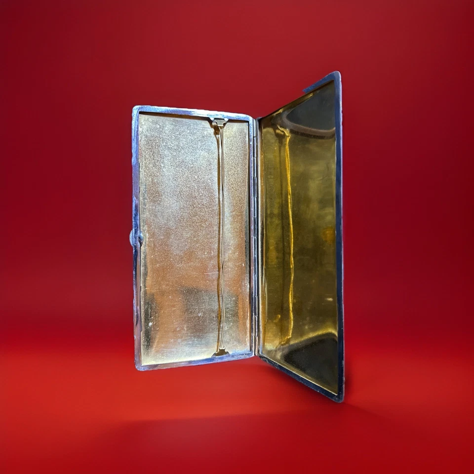 Estuche de cigarrillos japonés vintage con laca Maki-e - interior dorado (c.1940) Foto 4 de 4