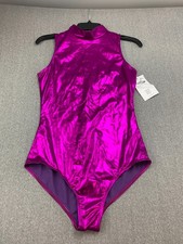 Kepblom High Neck Metallic Sleeveless Bodysuit Women S Purple Cosplay Comicon