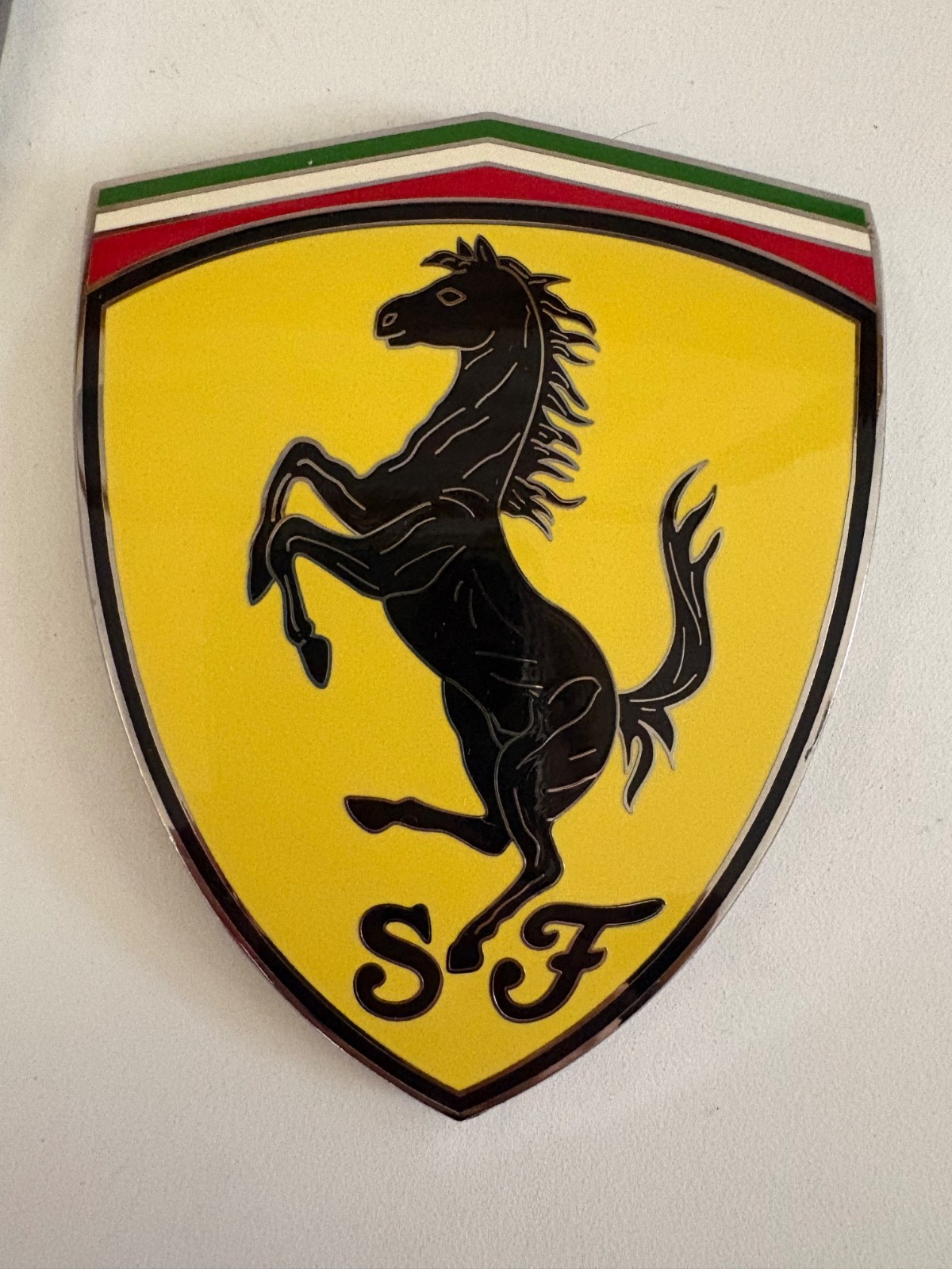 FERRARI Fender Shields Badges Emblems CERAMIC CLOISONNE (Repros) - Set of 2