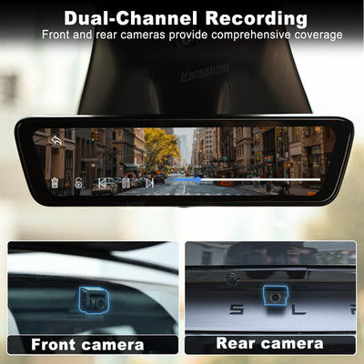 Tesla Model Y Hansshow S82 Dual-Route Live Streaming Rearview Mirror IP68 - READ