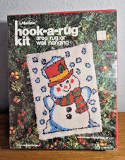 Vtg Malina  Winter Smile" Snowman Latch Hook Kit 20 x 27 New  Sealed 43/02