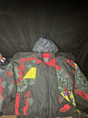 Vintage Weekends Protect Our Planet Adventure Jacket Coat Mens Medium Abstract