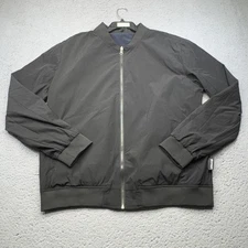 YoungLA Jacket Mens Extra Large Black Bomber Zip Lightweight Stretch Athletic